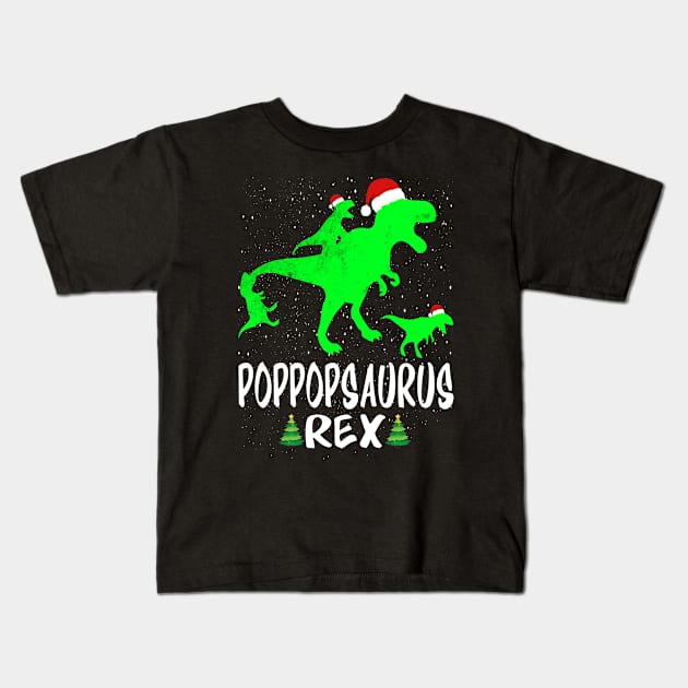 Pop Pop T Rex Matching Family Christmas Dinosaur Shirt Kids T-Shirt by intelus